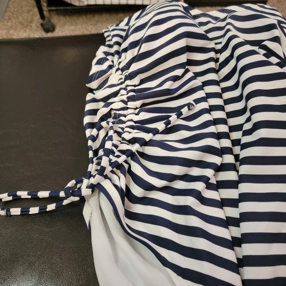 Kona Sol Side Cinch High Coverage One piece swimsuit Navy/ White Stripe Size XL - Picture 7 of 12